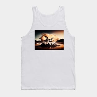 Drummer ArtWork With Water Splashing In The Desert Tank Top